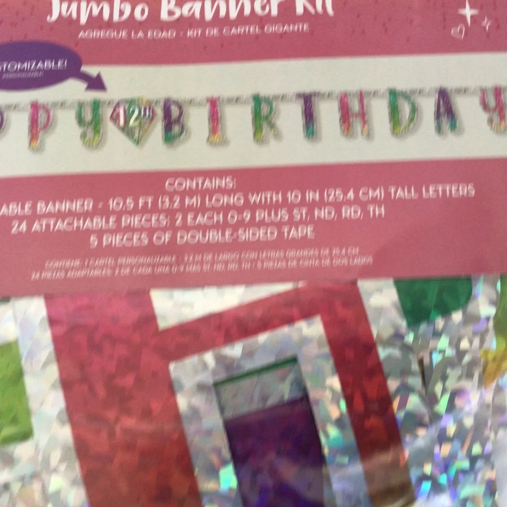 HAPPY BIRTHDAY CUSTOMIZABLE BANNER NWT